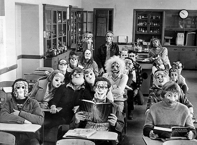 Chemistry class on Halloween. 