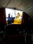 Just another snotty day at sea. There was no lack of wind on this trip. Most days we just hid our heads under our pillows and let the boat sail itself, but occassionaly we had to get out in the thick of it.