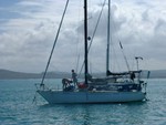 Getting the pony ready--day we left for our expected 30 day voyage to the Marquesas. 