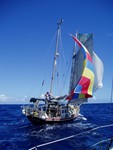 So of course, we sailed a day out of our way to meet up with them, literally thousands of miles from nowhere.