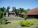 The large Catholic church near the high school that all the children in the Marquesas attend. They live in dorms or with family for months at a time.