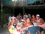 We ate several kinds of fish, mostly smoked with coconut husks in a 55-gallon drum, octopus--fantastic!, lobster, clams, and sea snails. Inexchange, everyone brought a little something different: DVD's (highly sought after), chalking to repair a boat, flour, and wine (cruisers use discretion when trading alcohol since the locals often bindge drink). 