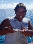 Mana, the oldest of 8. We became fast friends with him and he took us spearfishing several times. Him and the other men in his family are commercial spearfishermen. The area was pristine and without ciguatera.